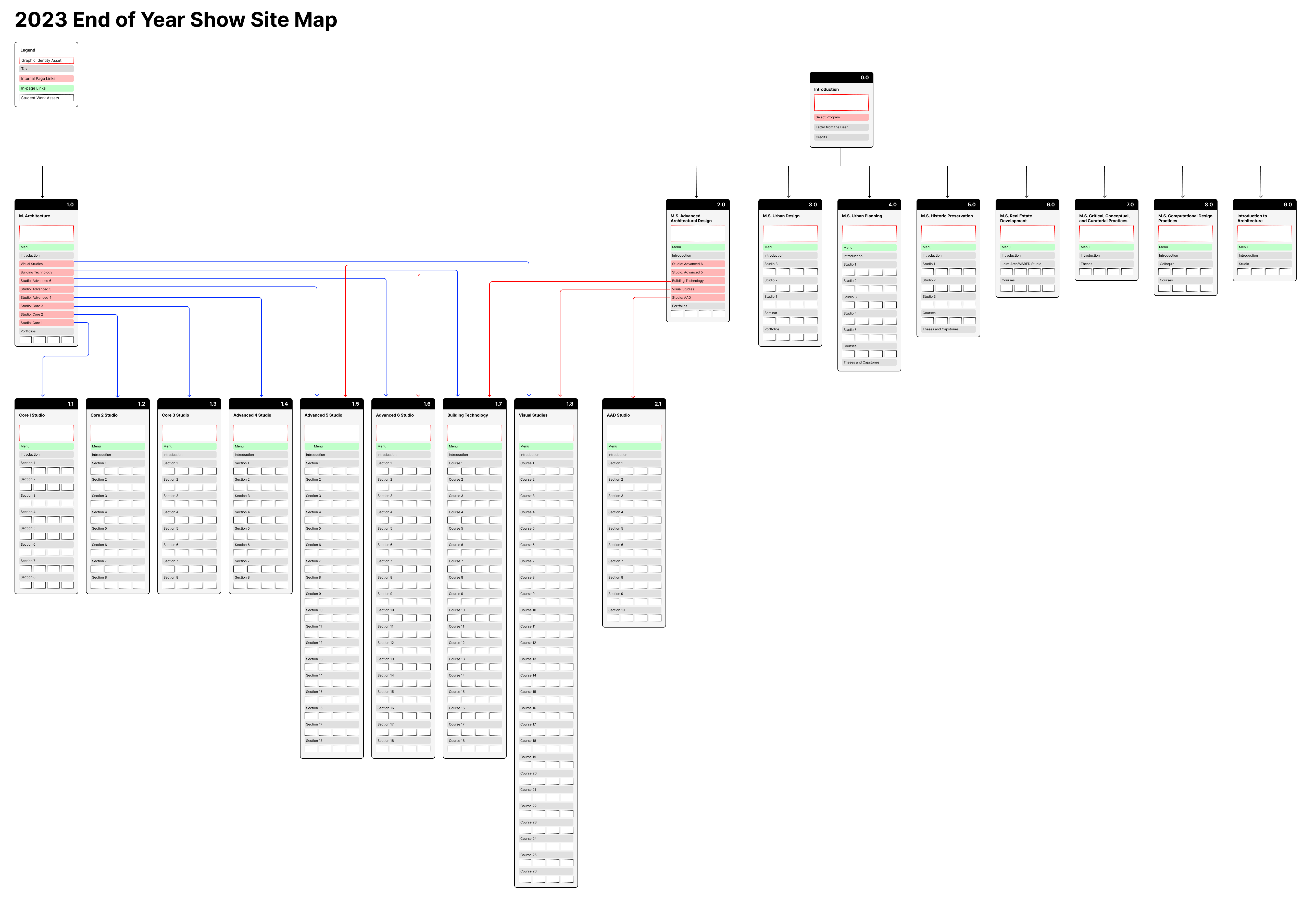 2023 End of Year Show site map